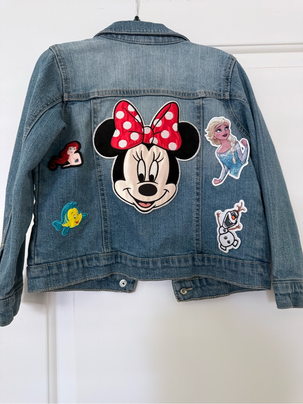 Carter's Girls Denim Jacket with Minnie & Disney Character Patches - Blue